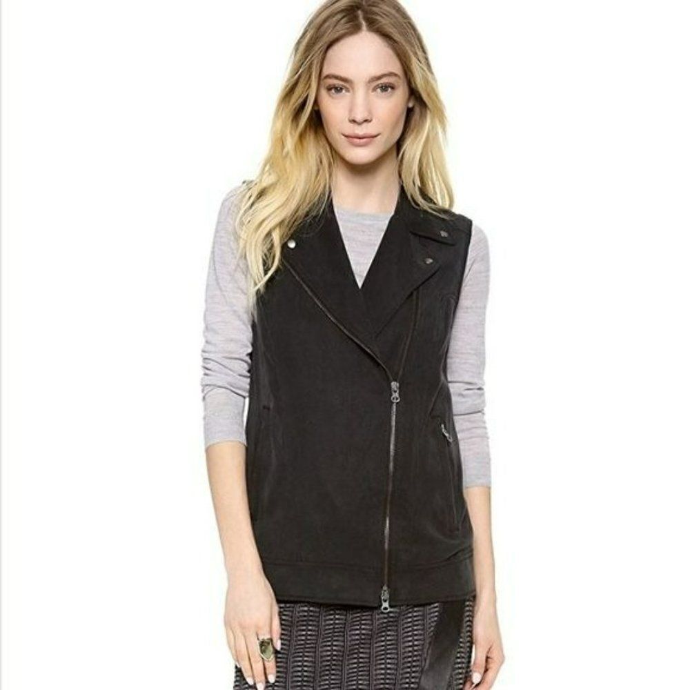 Club Monaco Whitney Sleeveless Moto Vest sz M